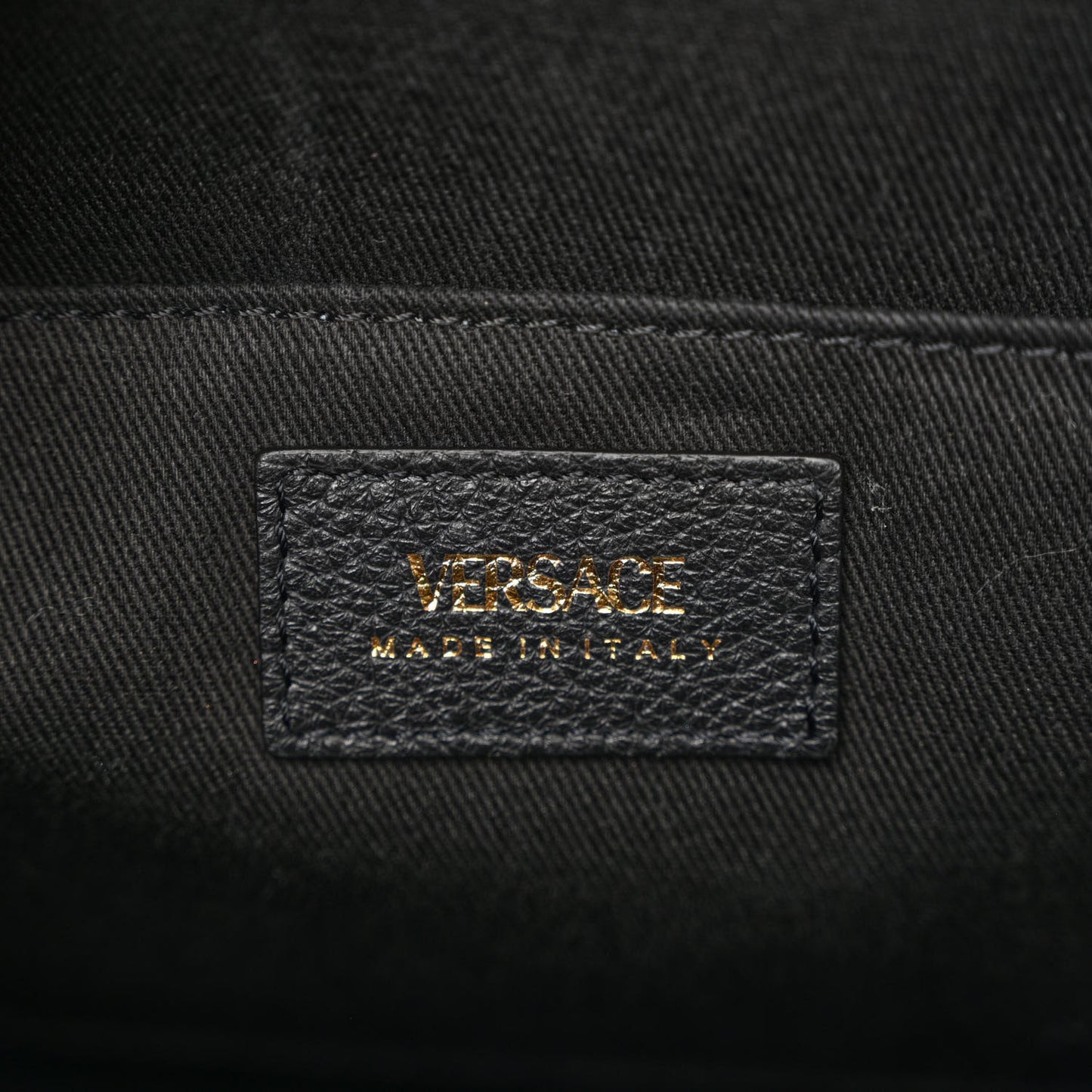 Grained Calfskin Large Virtus Top Handle Shoulder Bag Black