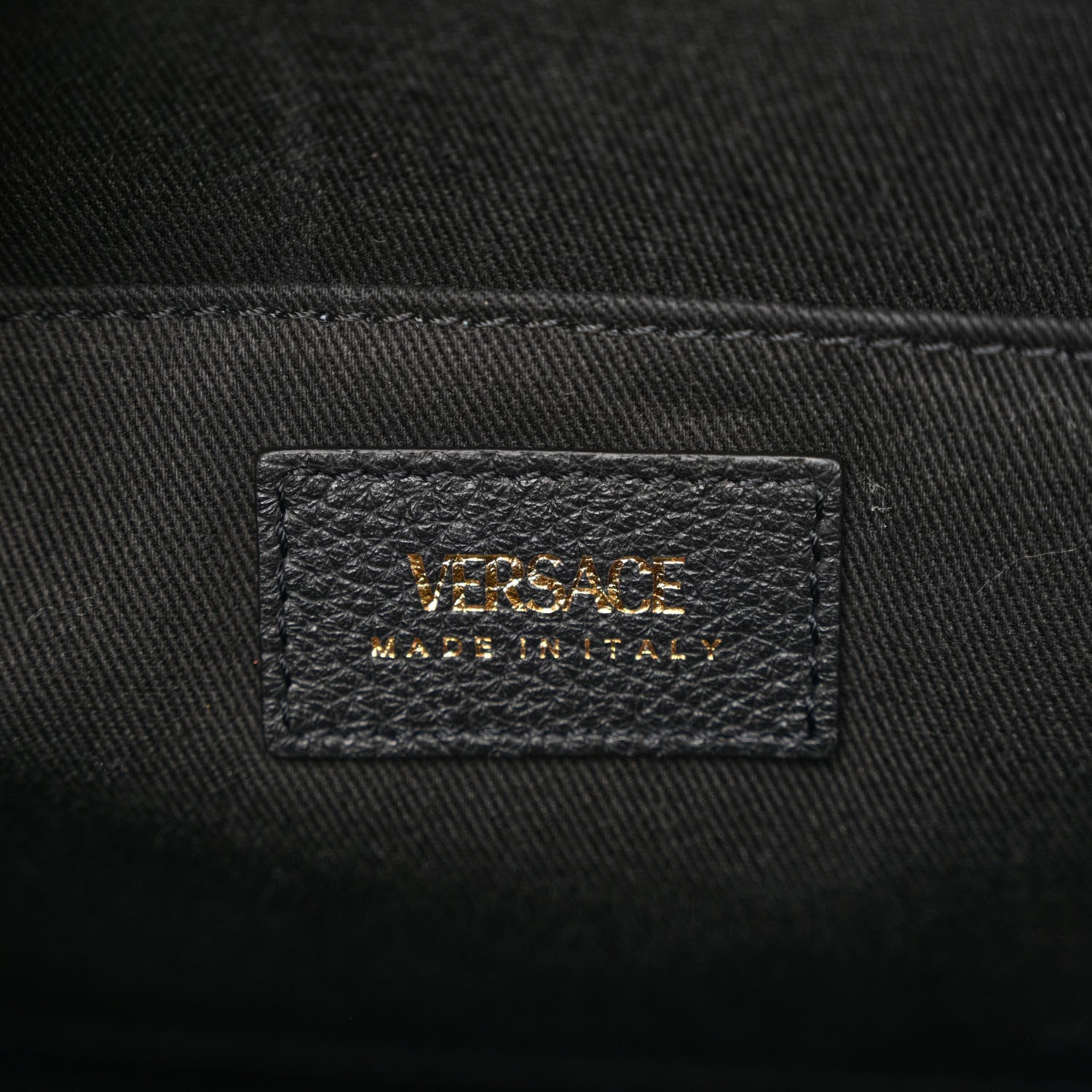 Versace Grained Calfskin Large Virtus Top Handle Shoulder Bag Black 6 of 12