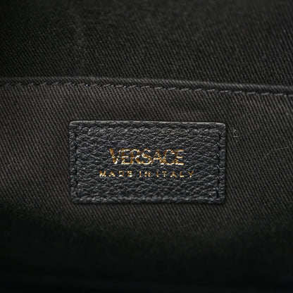 Versace Grained Calfskin Large Virtus Top Handle Shoulder Bag Black 6 of 12