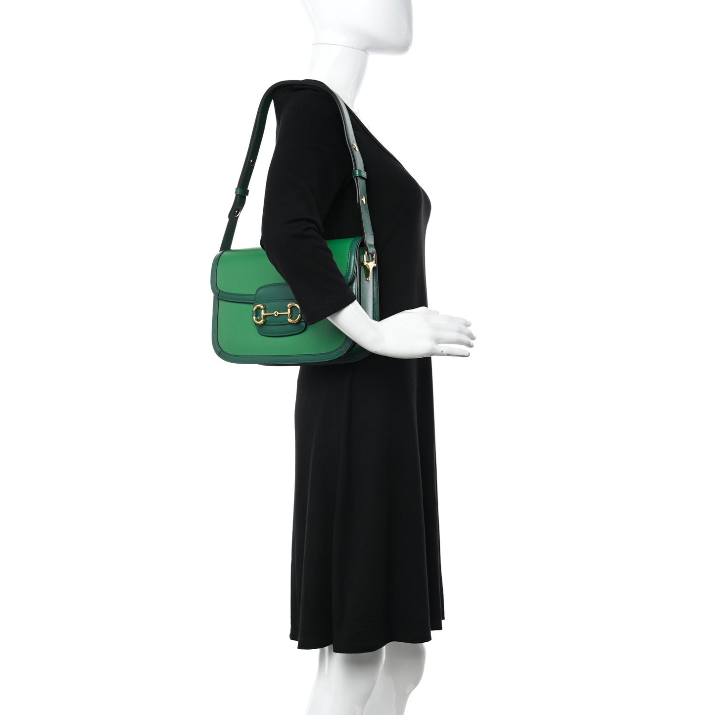 Azalea Calfskin Horsebit 1955 Shoulder Bag New Shamarock Emerald