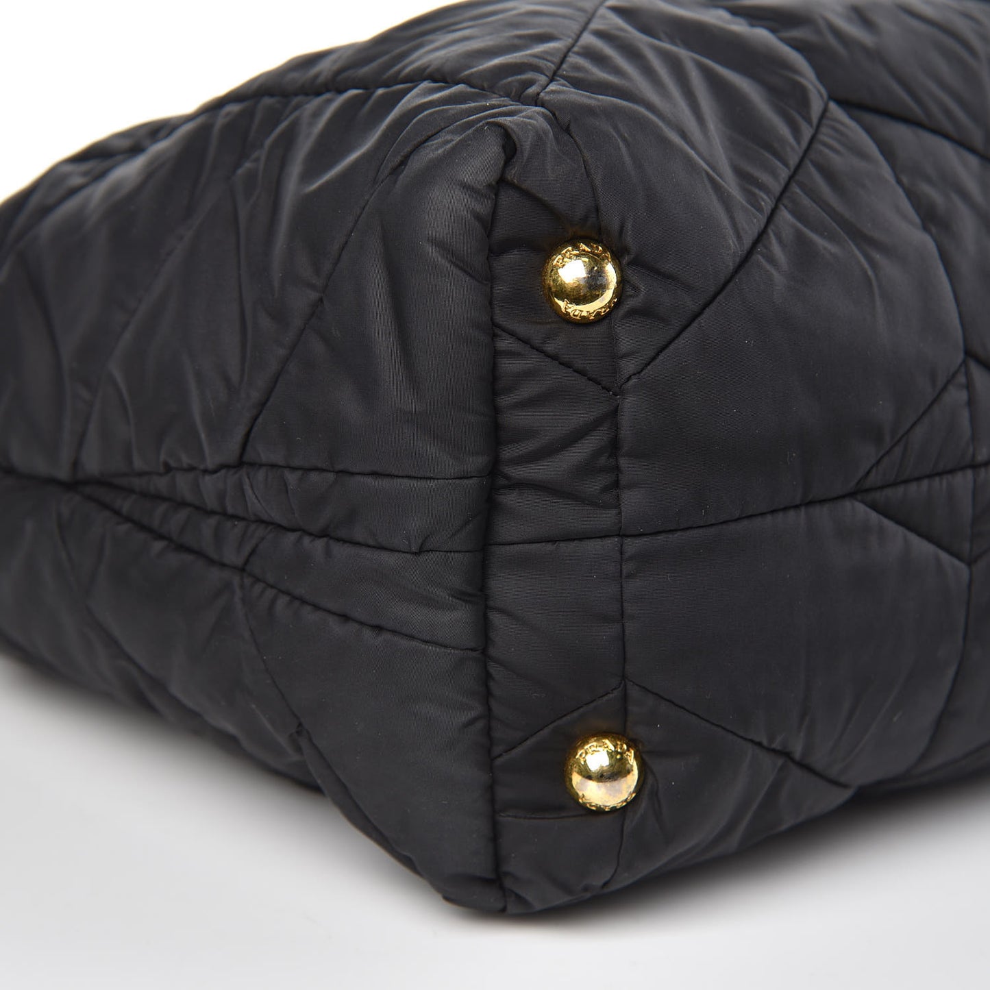 Tessuto Nylon Chevron Quilted Tote Black