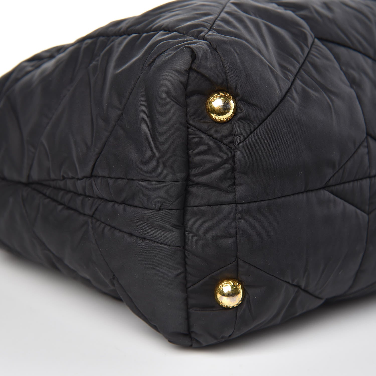 Prada Tessuto Nylon Chevron Quilted Tote Black 8 of 14