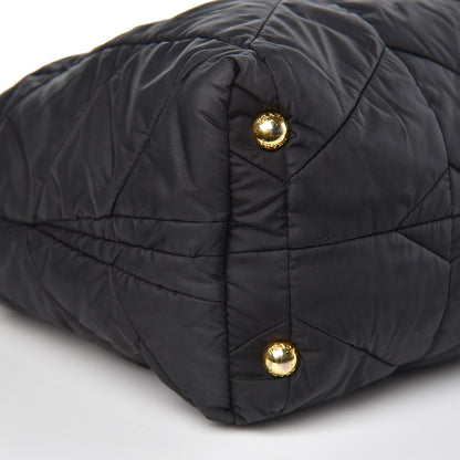 Prada Tessuto Nylon Chevron Quilted Tote Black 8 of 14