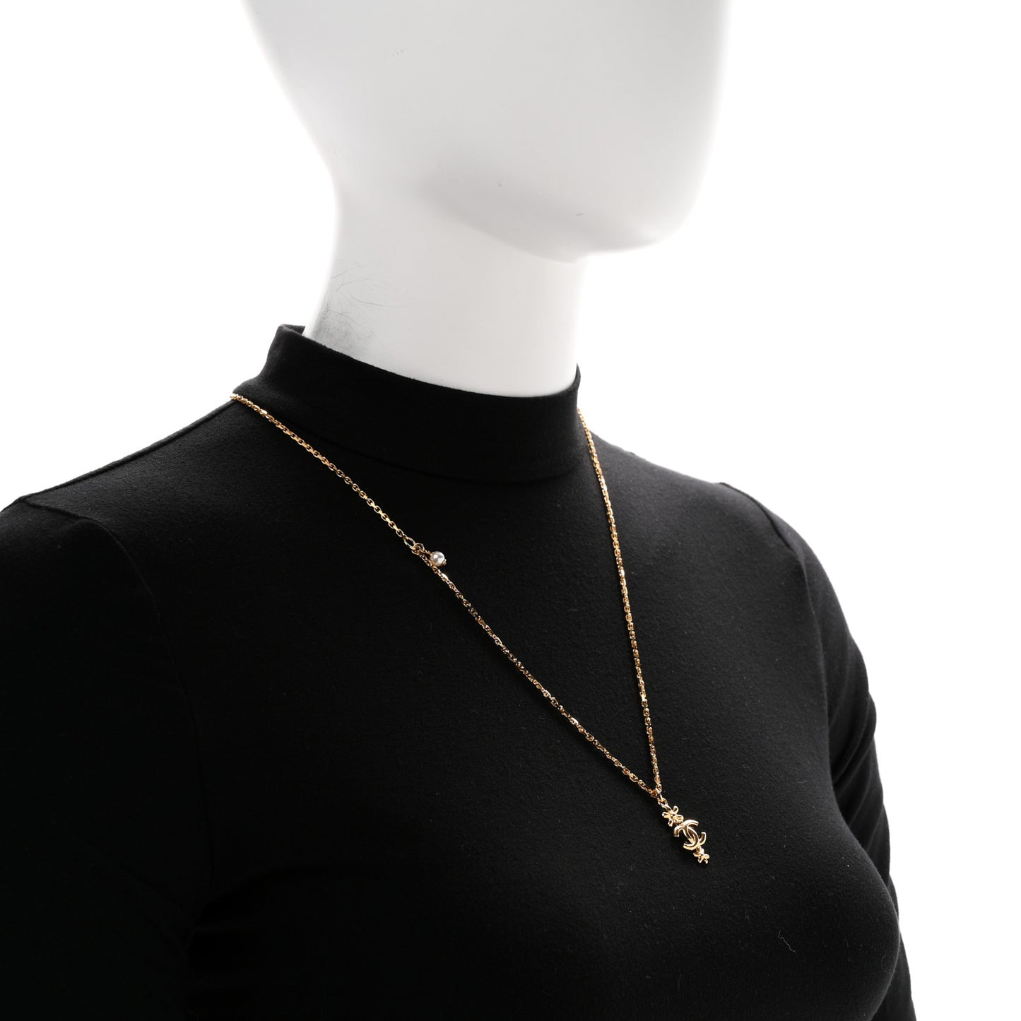 Crystal CC Flower Necklace Gold