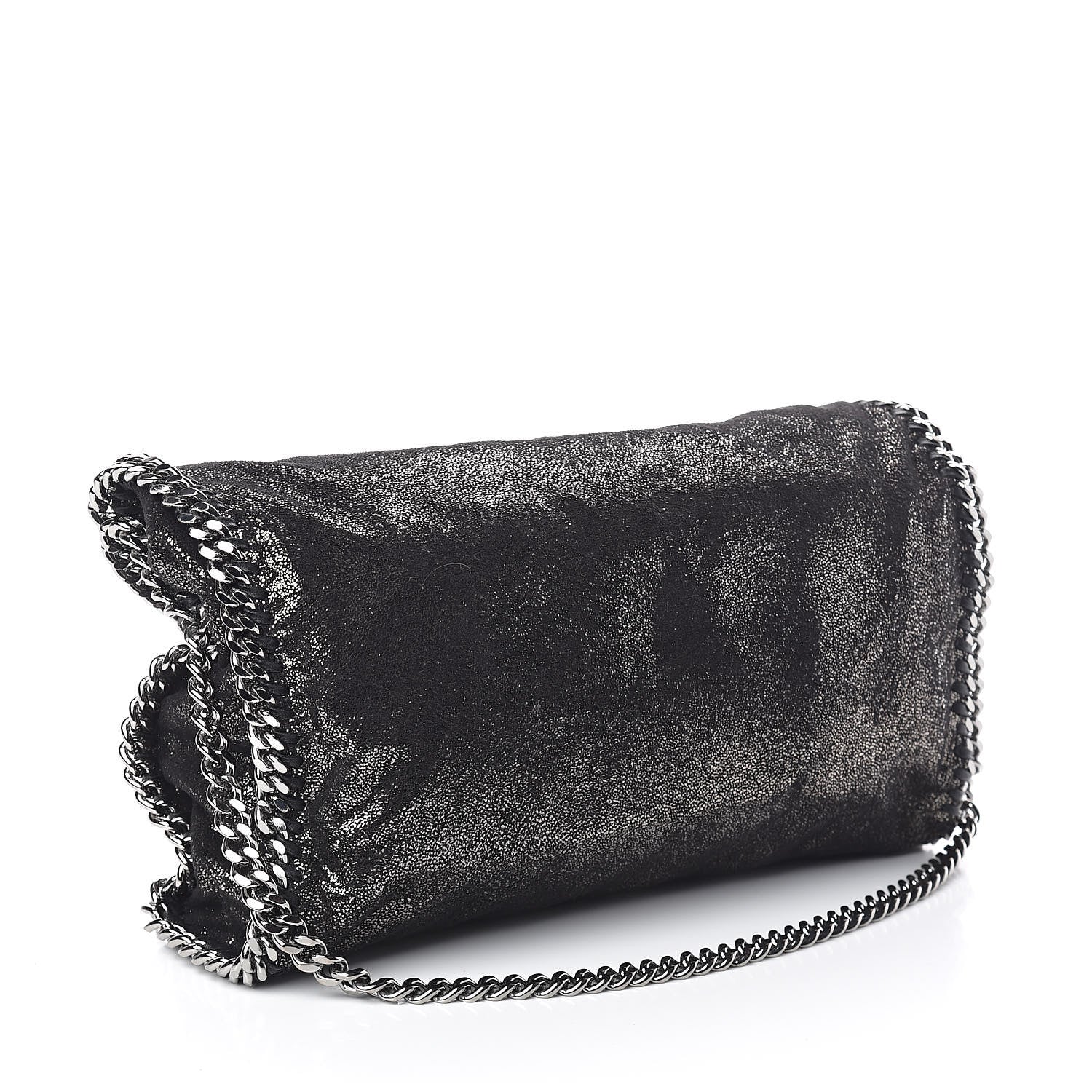 Stella McCartney Chamois Shiny Dotted Falabella Fold Over Tote Ruthenium 3 of 8
