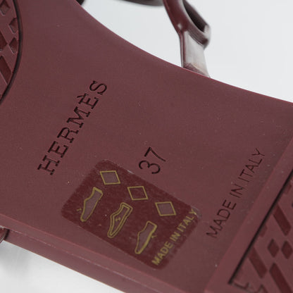 Hermes Rubber Chaine d'Ancre Rivage Sandals 37 Bordeaux 6 of 8