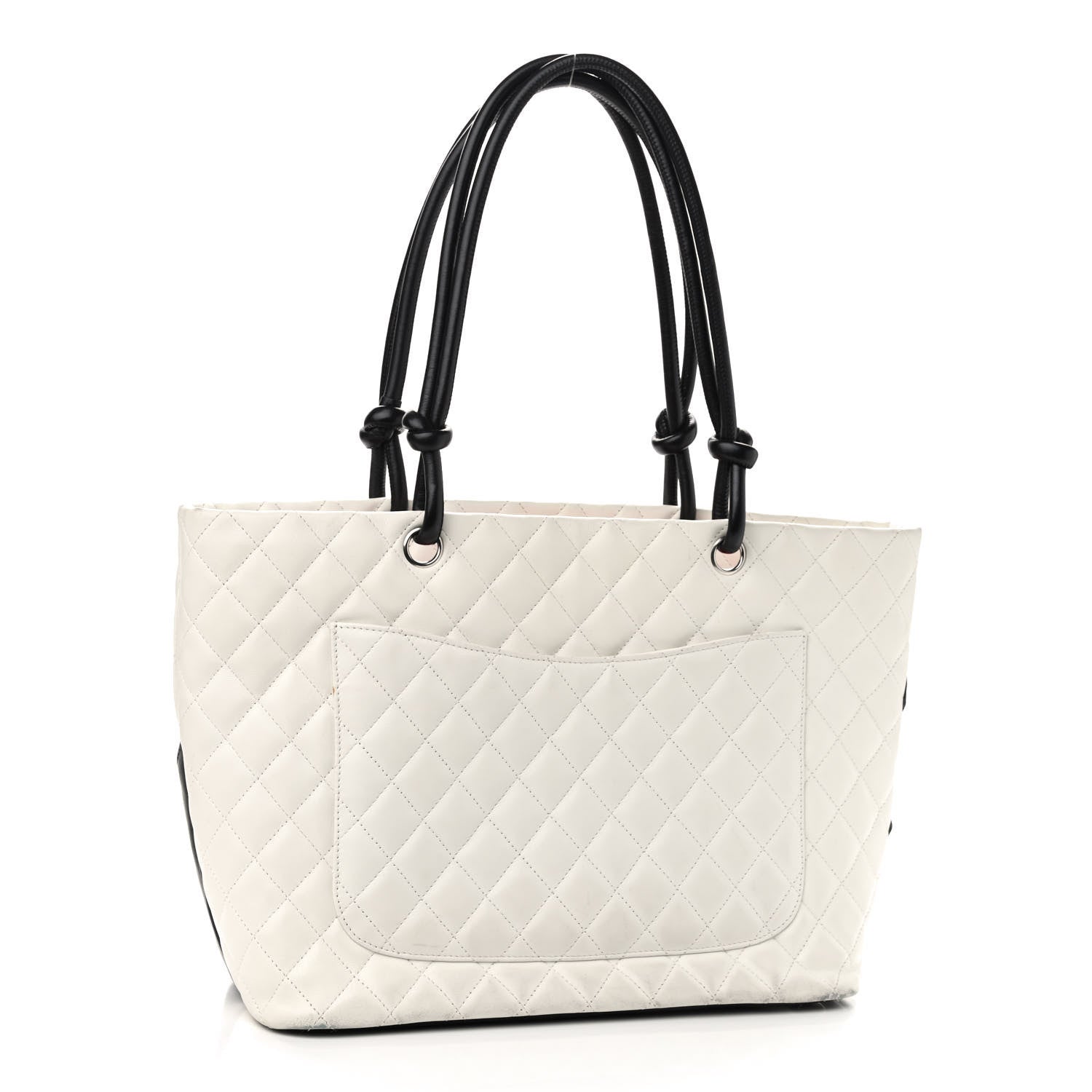 Chanel Calfskin Quilted Large Cambon Tote White Black 2 of 10
