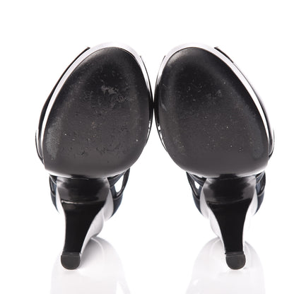 Chanel Patent Canvas Other Open Shoes 37.5 Black 5 of 9