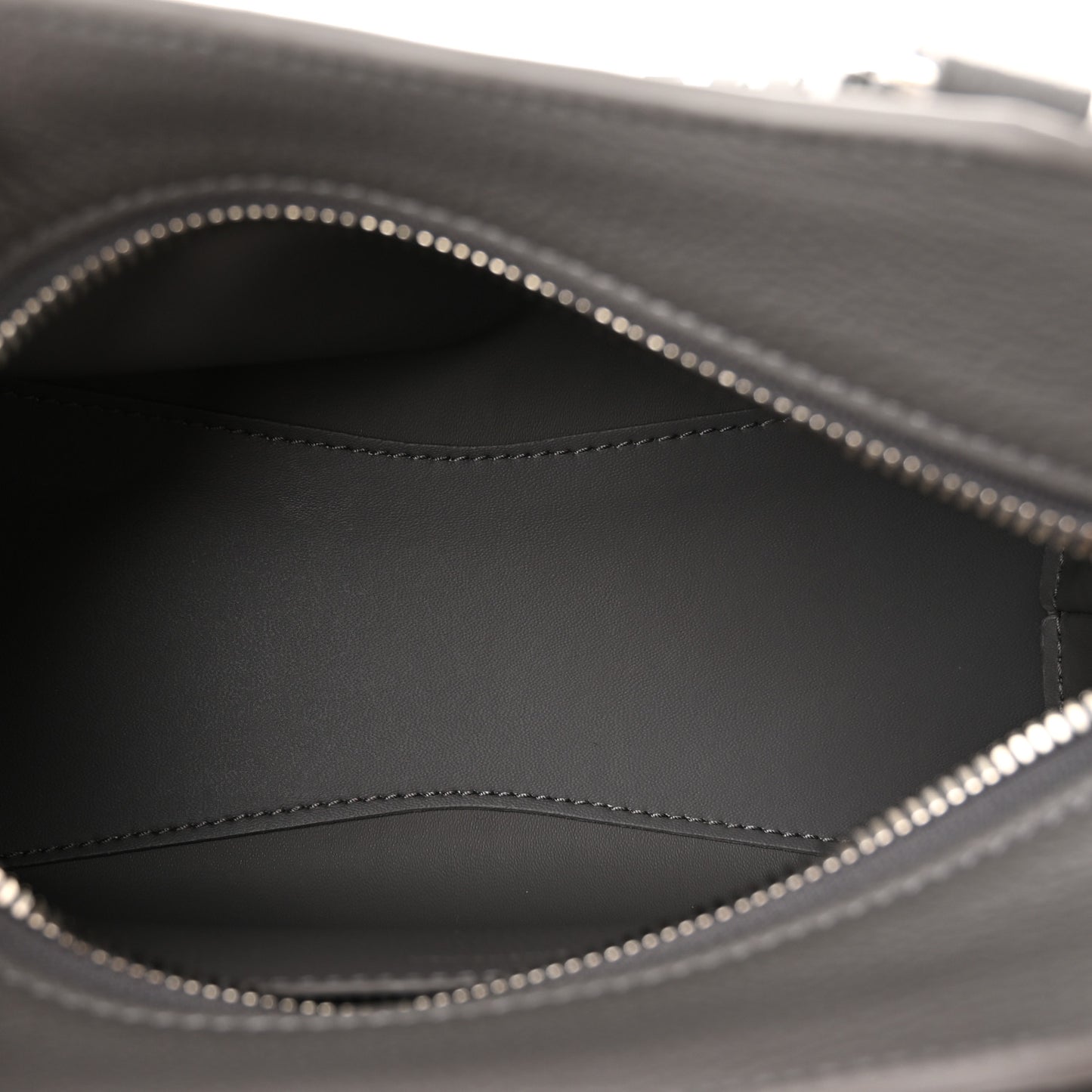 Grained Calfskin Neo Classic Silver Hardware Mini City Dark Grey