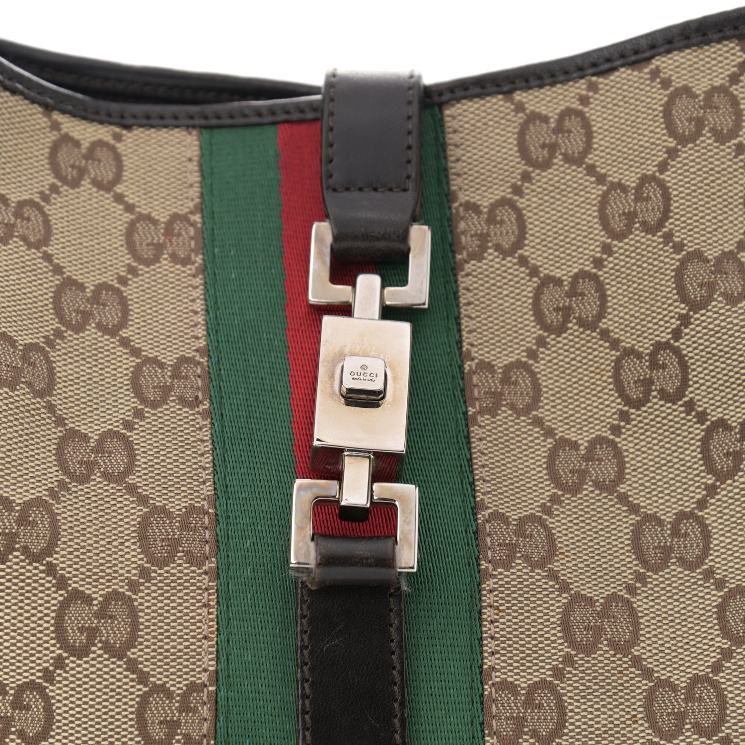Gucci Monogram Web Jackie O Hobo Dark Brown 8 of 12