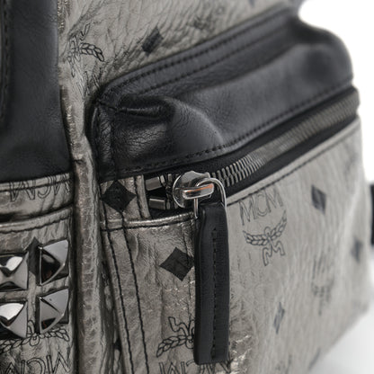 MCM Metallic Visetos Studded X-Mini Bebe Boo Backpack Silver 12 of 15