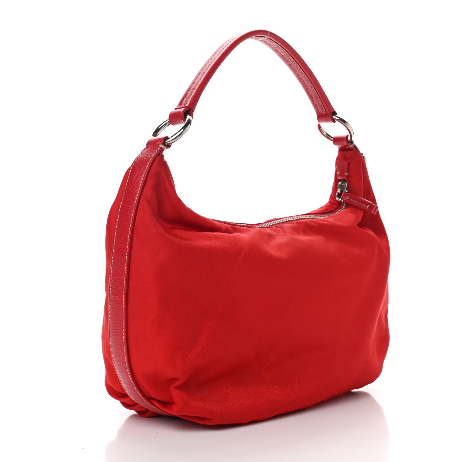 Prada Tessuto Nylon Saffiano Sacca Shoulder Bag Rosso 3 of 9
