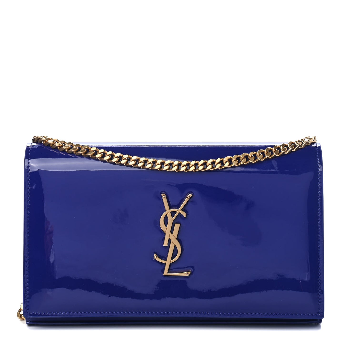 Patent Calfskin Monogram Kate Wallet On Chain Royal Blue