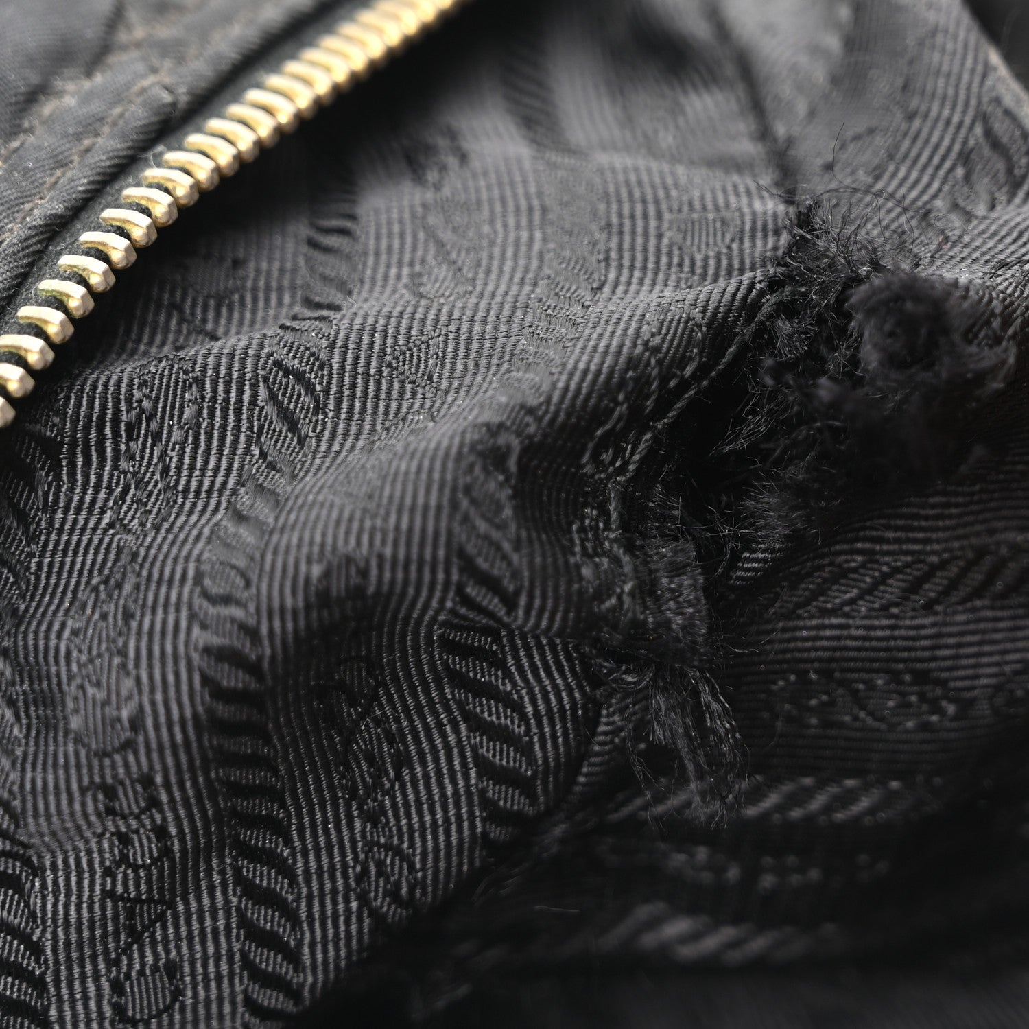 Prada Tessuto Nylon Chevron Catena Bag Black 7 of 10