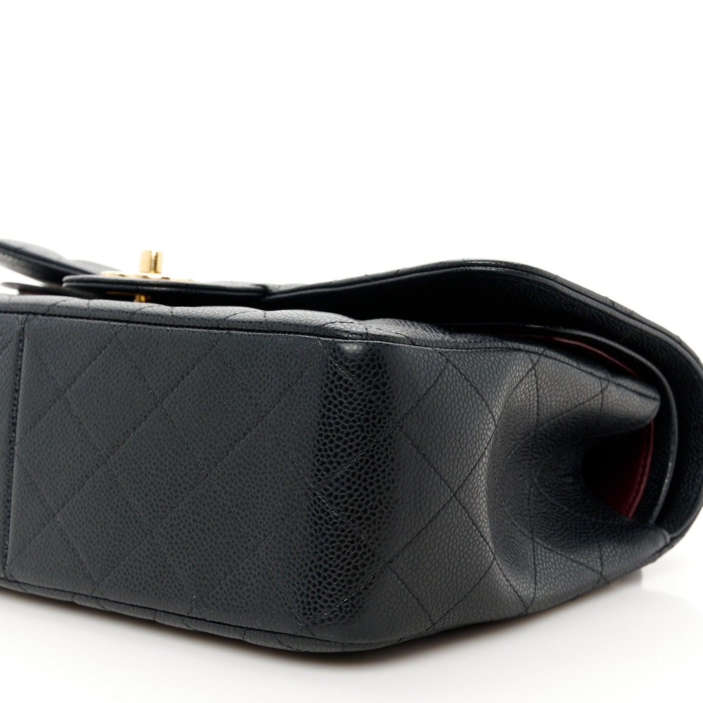 Caviar Quilted Jumbo Double Flap Black
