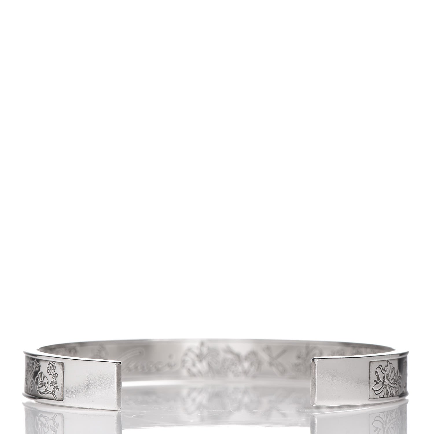 Gucci Sterling Silver Flora Cuff Bracelet 3 of 6