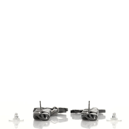 Chanel Metal CC Pick Drop Earrings Ruthenium 3 of 4