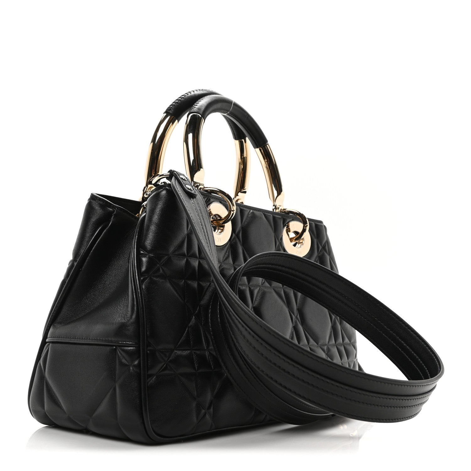 Christian Dior Calfskin Cannage Medium The Lady 95.22 Black