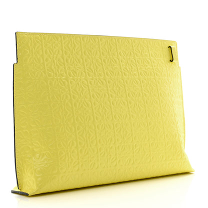 Loewe Calfskin Embossed Repeat T Pouch Lemon 2 of 6