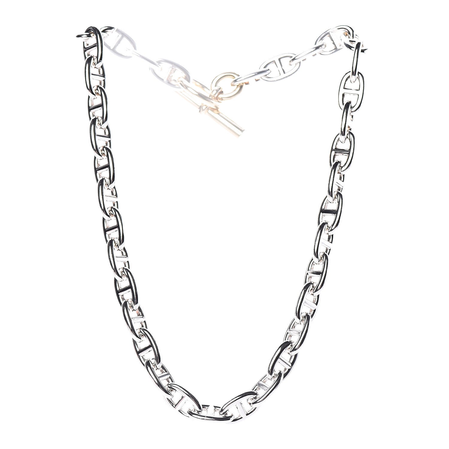 Hermes Sterling Silver 18K Yellow Gold Farandole Toggle Necklace 3 of 7