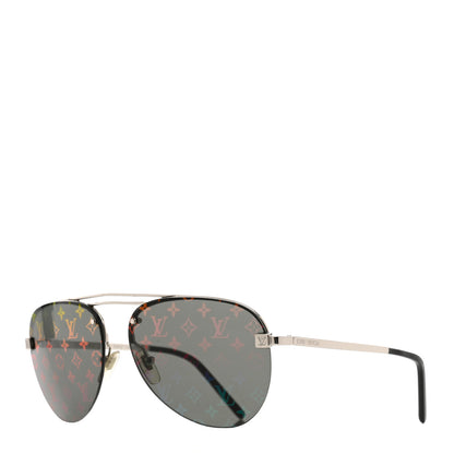 Louis Vuitton Metal Monogram Clockwise Sunglasses Z1595E Black 1 of 6