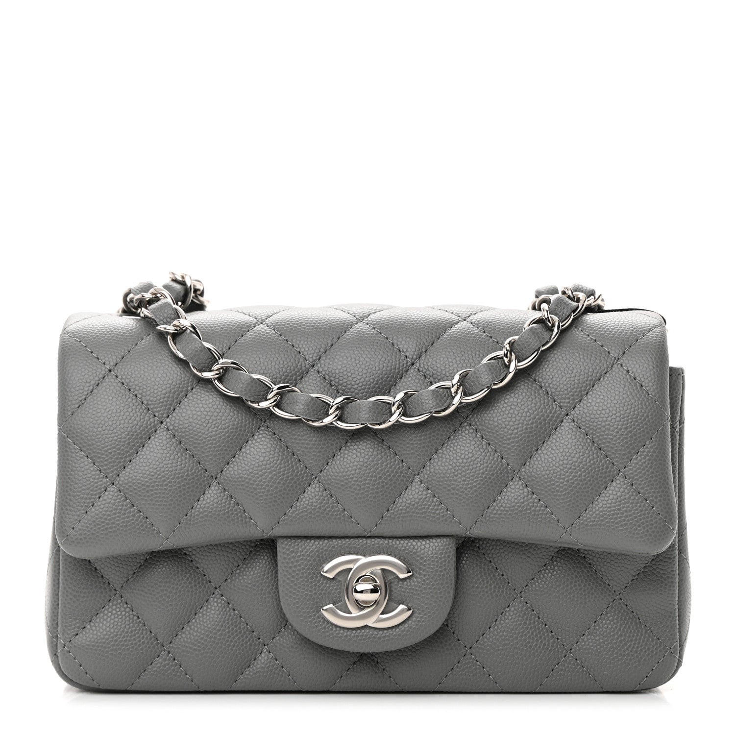 Chanel Caviar Quilted Mini Rectangular Flap Grey 1 of 13