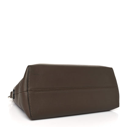 Fendi Vitello Dolce Bi-Color FF 1974 Embossed Medium By The Way Boston Bag Maya Black 4 of 11