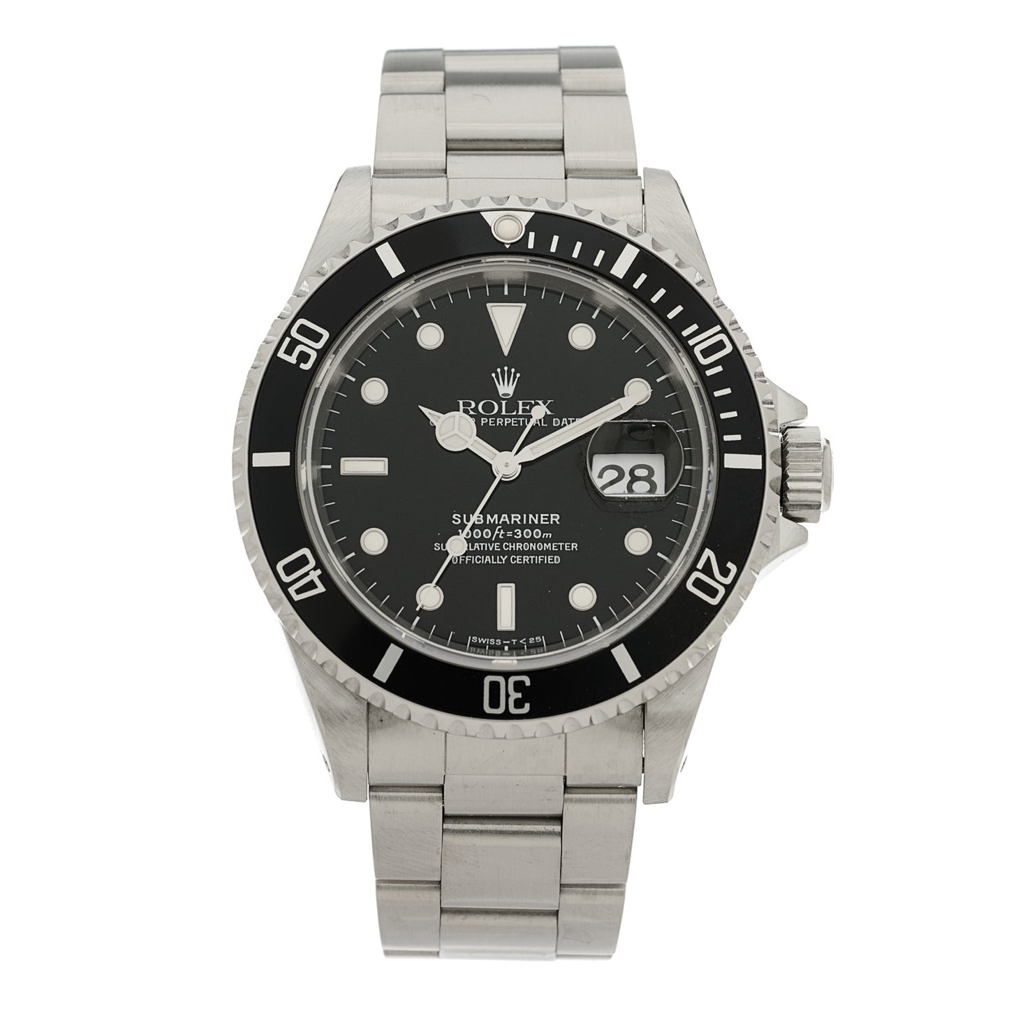Stainless Steel 40mm Oyster Perpetual Submariner Date Watch Black 16610