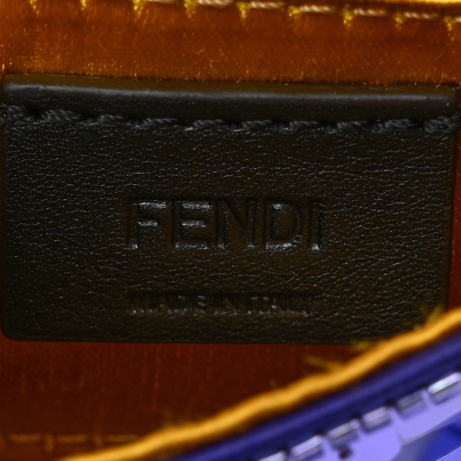 Fendi Sequin Paillettes Shiny Nappa Sex and the City Nano Maxi Buckle Baguette Charm Viola Purple 7 of 11