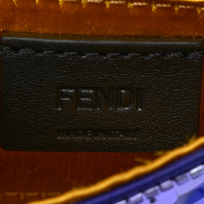Fendi Sequin Paillettes Shiny Nappa Sex and the City Nano Maxi Buckle Baguette Charm Viola Purple 7 of 11