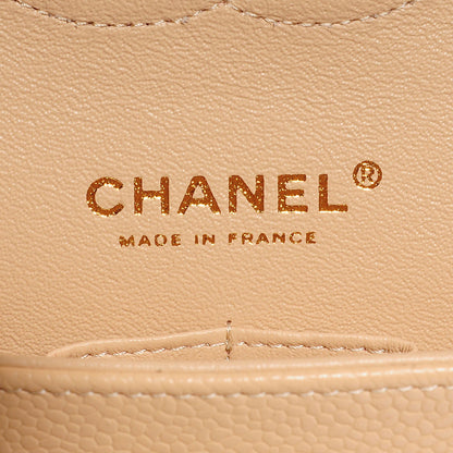 Chanel Caviar Quilted Medium Double Flap Beige Clair 7 of 9