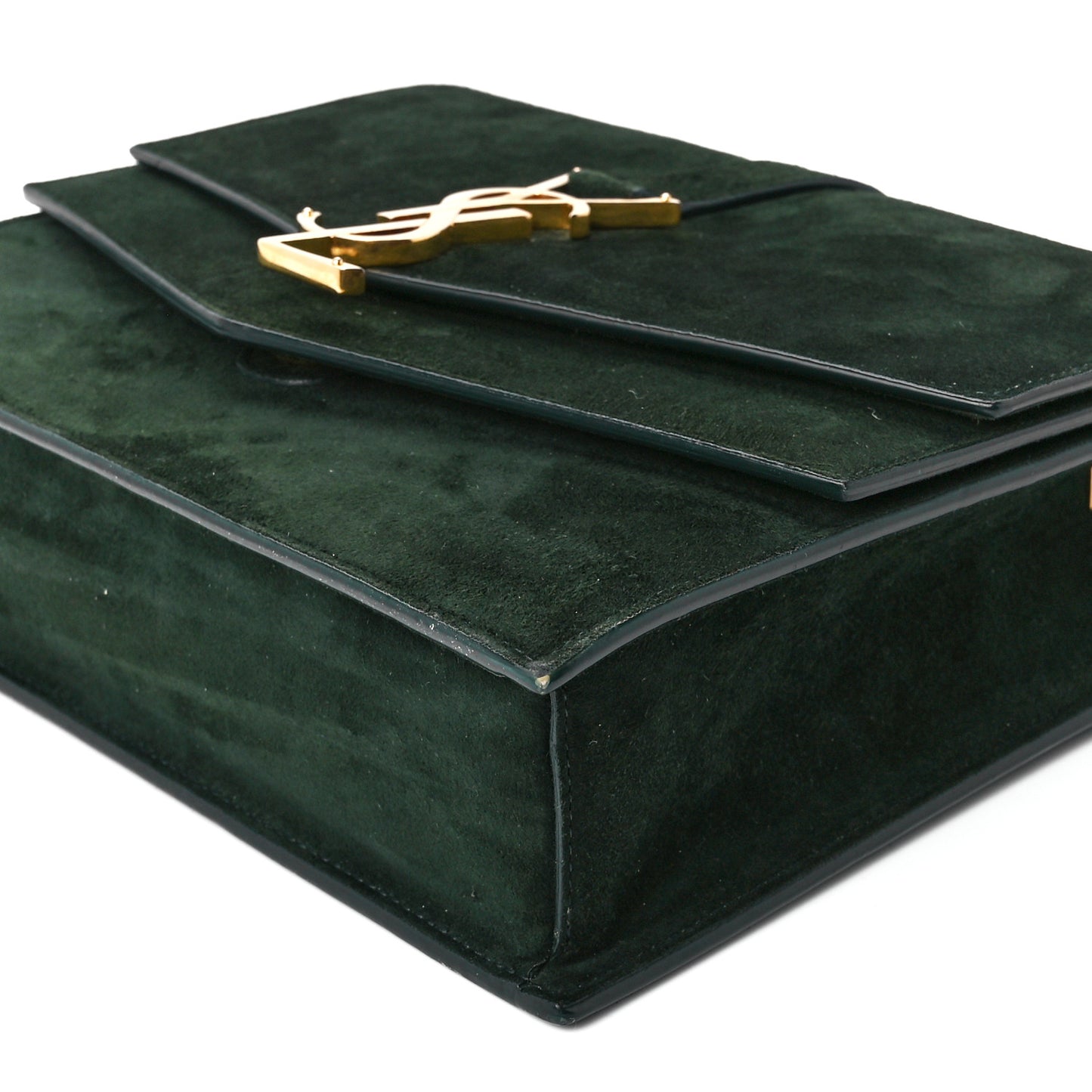 Suede Sulpice Monogram Medium Shoulder Bag Green