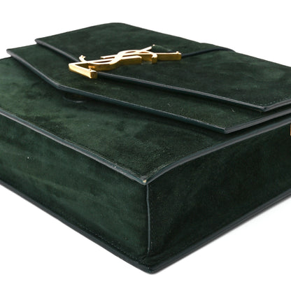 Saint Laurent Suede Sulpice Monogram Medium Shoulder Bag Green 12 of 12