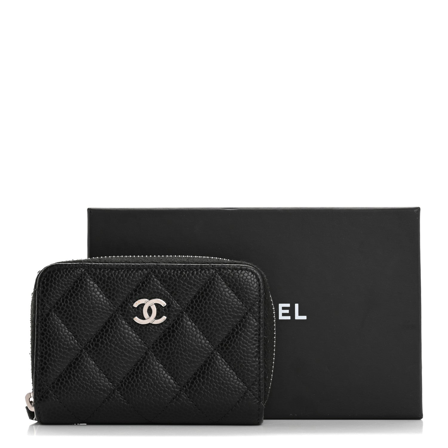 Chanel Caviar Quilted Zip Coin Purse Black 12 of 12
