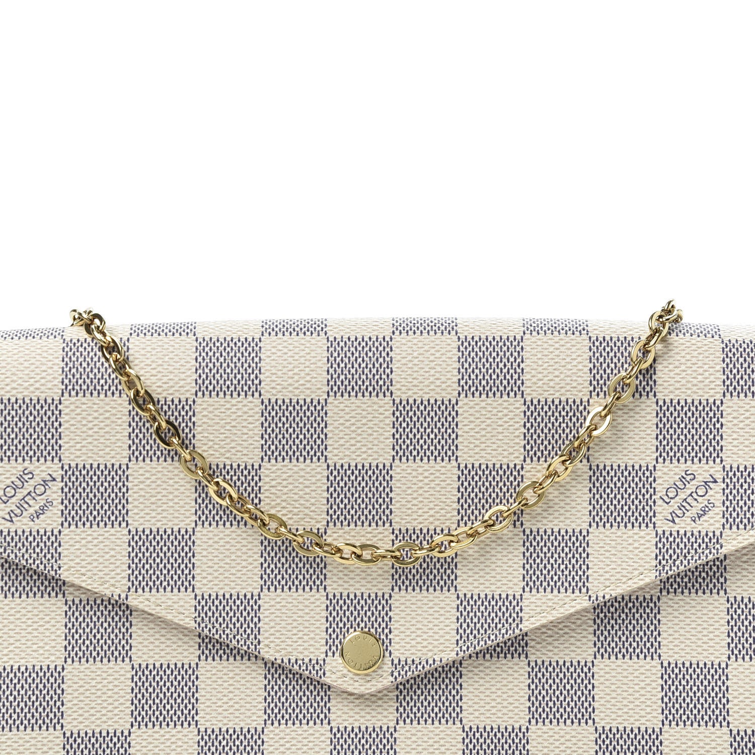 Louis Vuitton Damier Azur Pochette Felicie Chain Wallet Rose Ballerine 9 of 10