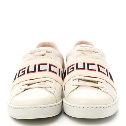 Gucci Calfskin Stripe Womens New Ace Sneakers 36.5 New Mystic White Ecru Red Flame 2 of 8