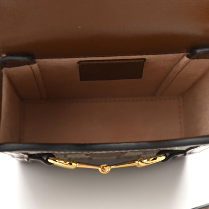 Gucci GG Supreme Monogram Mini Horsebit 1955 Crossbody Bag Beige Brown Sugar 5 of 10
