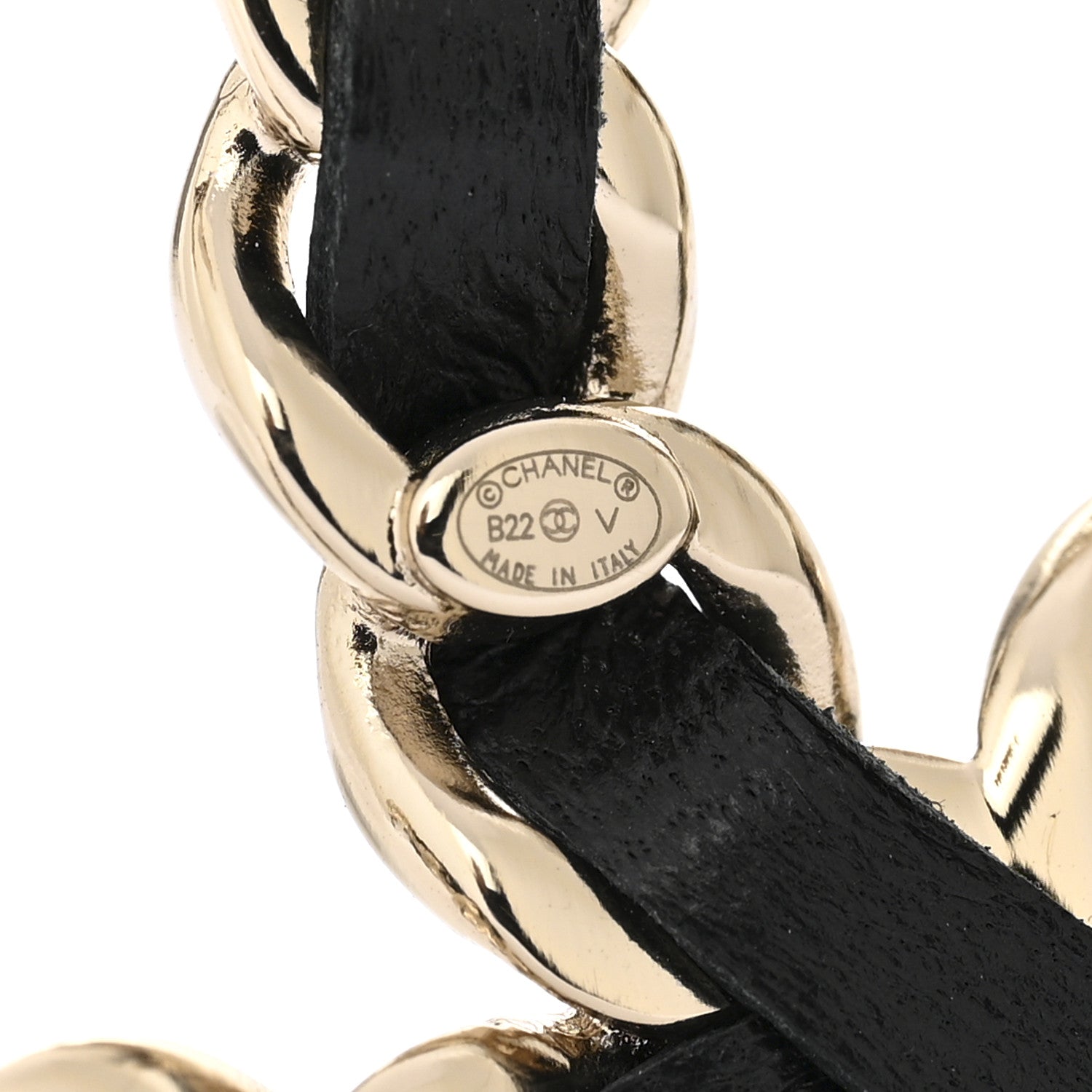 Chanel Lambskin Chain CC Brooch Black Gold 3 of 3