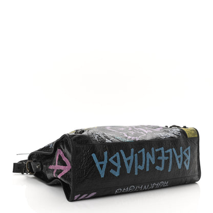 Balenciaga Agneau Graffiti All Over Classic Hardware City Black Multicolor 3 of 8