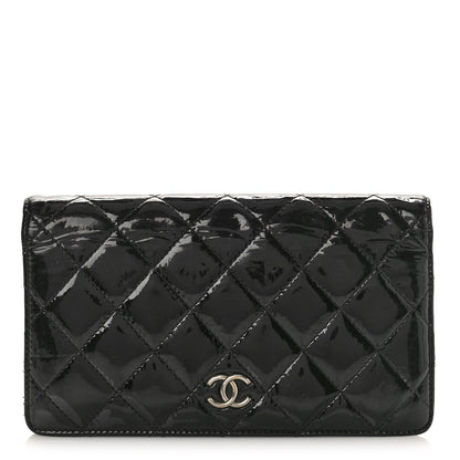 Chanel Patent Calfskin Quilted Yen Wallet Black 1 of 13