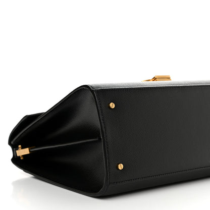 Saint Laurent Grain de Poudre Medium Classic Monogram Cassandra Top Handle Black 9 of 10