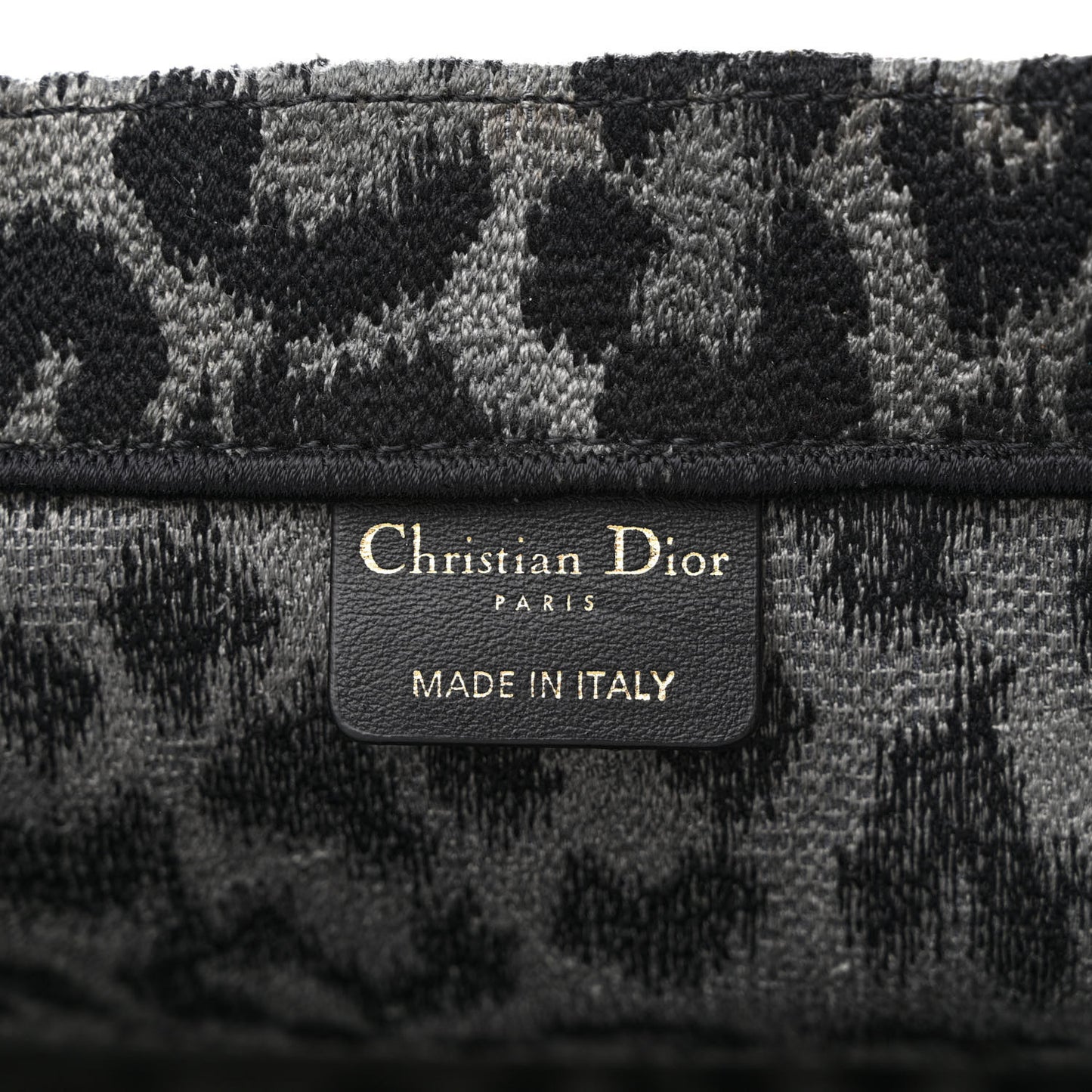 Canvas Mizza Embroidered Large Leopard Book Tote Grey