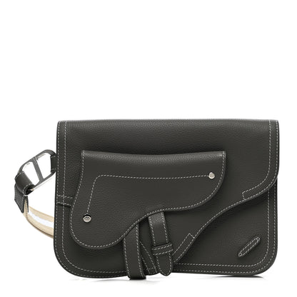 Christian Dior X KAWS Grained Calfskin Saddle Wristlet Grey 1 of 10
