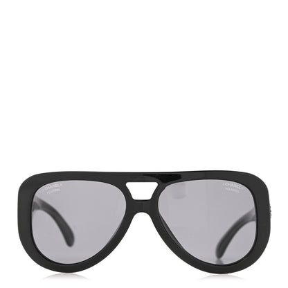 Chanel Resin Polarized Sunglasses 5423-B Black 2 of 10