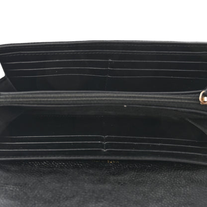 Chanel Caviar Camellia Embossed Flap Wallet Black 5 of 12