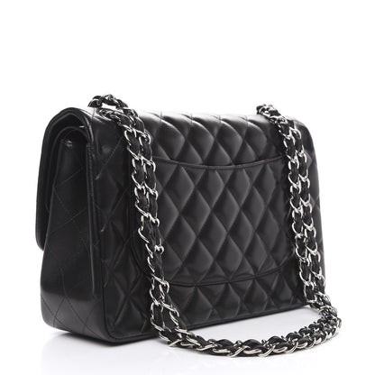 Chanel Lambskin Quilted Jumbo Double Flap Black 2 of 12
