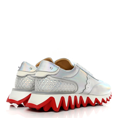Christian Louboutin Laser Reflective Calfskin Mens Loubishark Sneakers 43 Laser White 4 of 9