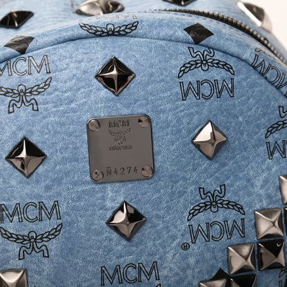 MCM Visetos Studded Small Stark M Backpack Blue 9 of 9