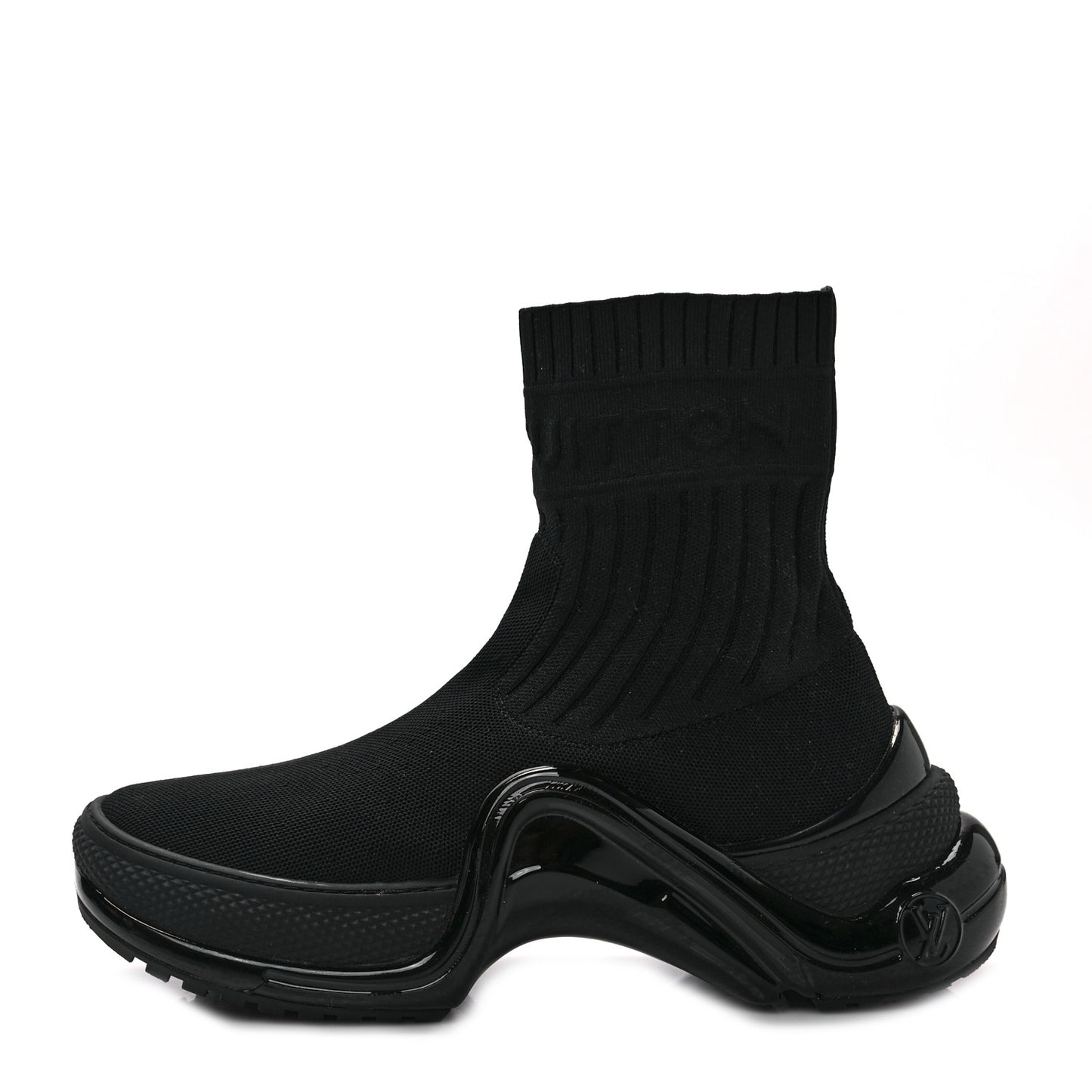 Stretch Textile Patent LV Archlight Sneaker Boots 38 Black