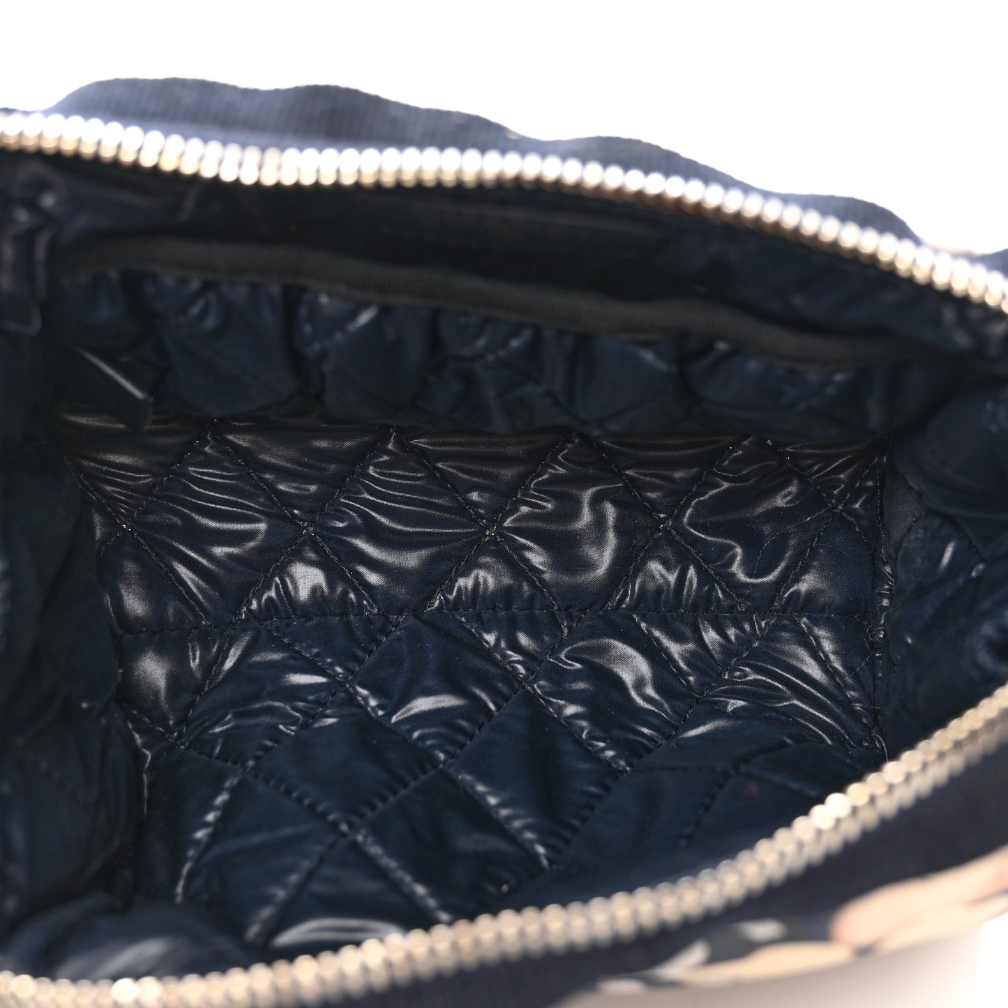 Nylon Cat Emoticon Cosmetic Pouch Navy